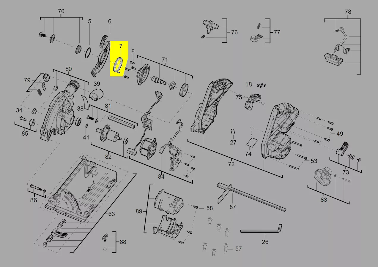 ressort rappel capot pendulaire protection lame réf. 4931454262 AEG